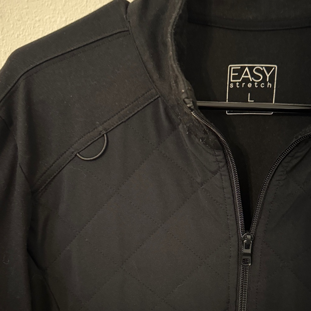 Black Quilted Women's Scrub Jacket - Picture 3 of 5